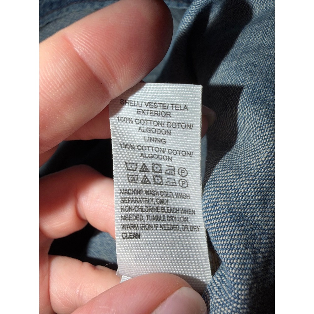 Lucky Brand Womens Medium Wash Denim Western Snap Front Shirt Dress Small B7 - Picture 9 of 9